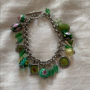 Charm bracelet.  Beautiful green beads